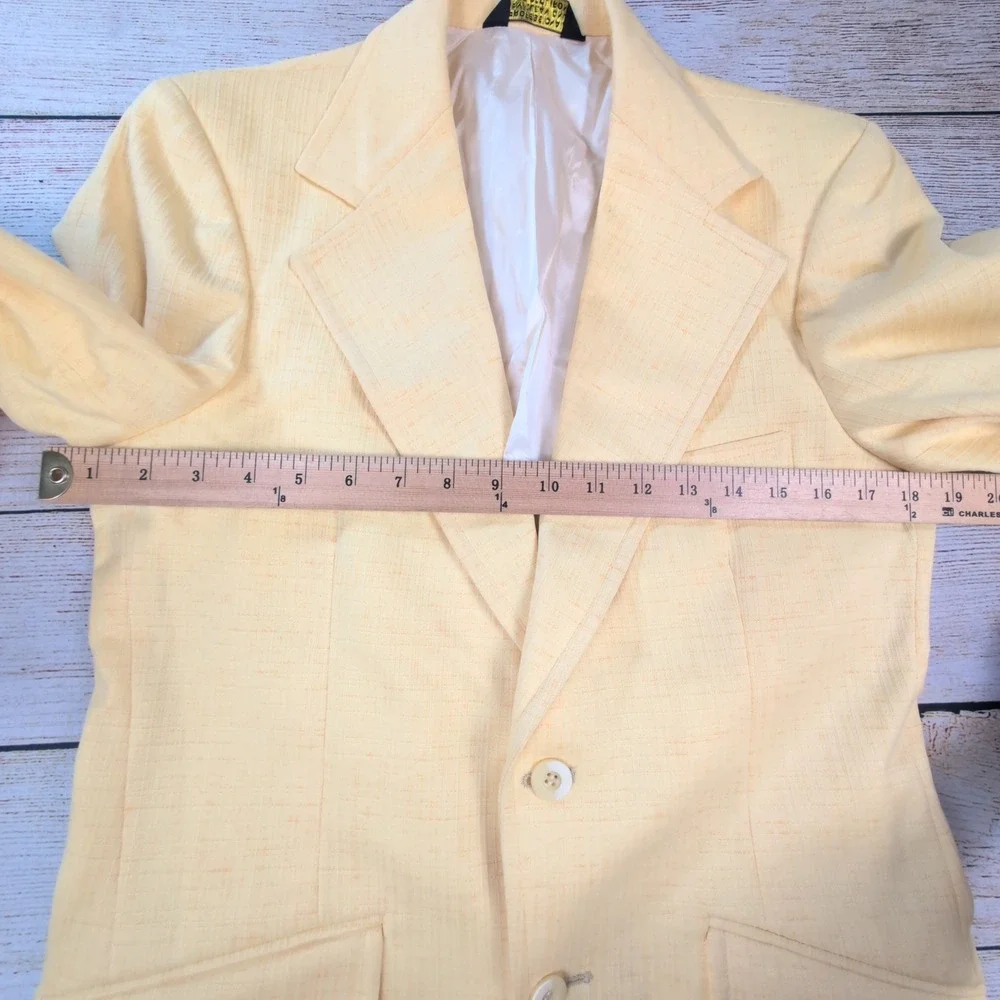 Vintage 1970s Yellow Sport Coat Blazer Men's Western Disco Leisure Jacket 35 -36